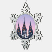 SLC Temple Weihnachten Schneeflocken Zinn-Ornament (Rechts)