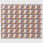 Sled Basket Friends Weihnachtswrapping Paper Geschenkpapier (Flach)