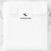 Sled Hockey Hero Quadratischer Aufkleber (Tasche)