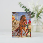 "Sled Ride at Night" von Jenny Nystrom Postkarte (Stehend Vorderseite)