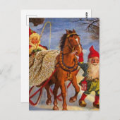 "Sled Ride at Night" von Jenny Nystrom Postkarte (Vorne/Hinten)