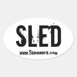 "SLED" Sledders.com Oval window Aufkleber