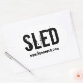 "SLED" Sledders.com Oval window Aufkleber (Umschlag)