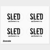 "SLED" Sledders.com Oval window Aufkleber (Blatt)