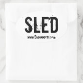 "SLED" Sledders.com Oval window Aufkleber (Tasche)