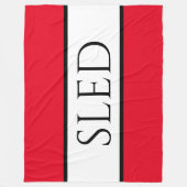 SLED weite Sporty Bright Red Snowy White Strips Fleecedecke (Vorderseite)