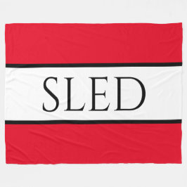 SLED weite Sporty Bright Red Snowy White Strips Fleecedecke