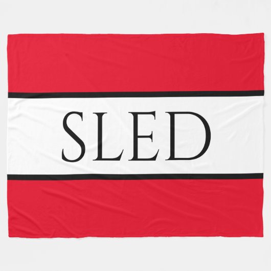 SLED weite Sporty Bright Red Snowy White Strips Fleecedecke (Vorderseite (Horizontal))