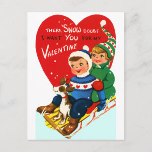 Sleddin' Valentine Feiertagspostkarte