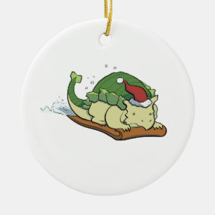 Sledding Ankylosaurus-Verzierung Keramik Ornament