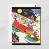 Sledding Bunnies Postkarte (Vorne/Hinten)