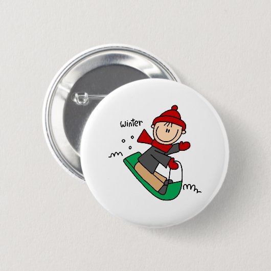 Sledding den Winter-Schnee-Knopf Button (Vorne & Hinten)