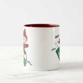 Sledding die Winter-Schnee-Tasse Zweifarbige Tasse (Mittel)