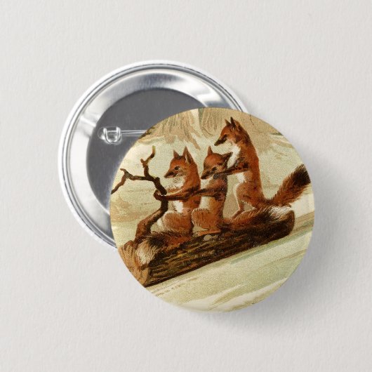 Sledding Füchse Button (Vorne & Hinten)