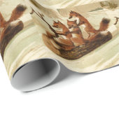 Sledding Füchse Geschenkpapier (Rolleneckpunkt)
