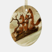 Sledding Füchse Keramik Ornament (Rechts)