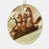 Sledding Füchse Keramik Ornament (Links)