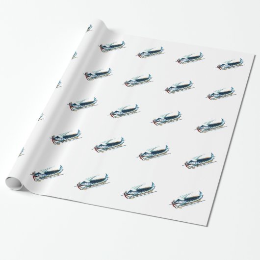 Sledding Geschenkpapier des Speerfisches (Ungerollt)