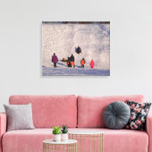 SLEDDING HÜGEL EINGEWICKELT LEINWANDDRUCK (Insitu (Wohnzimmer))