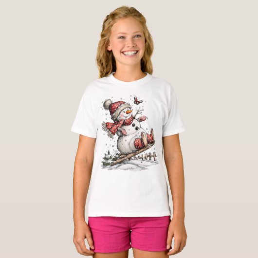 Sledding In The Snow T-Shirt (Vorne ganz)