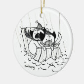Sledding Möpse Keramikornament (Links)