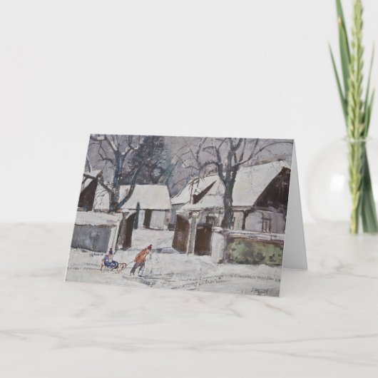 Sledding Stanislav Stanek Feiertagskarte (Vorderseite)