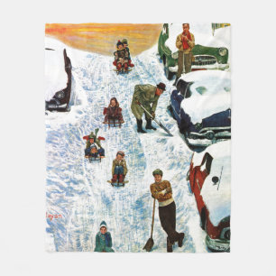 Sledding und graben heraus fleecedecke