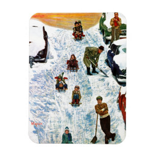 Sledding und graben heraus magnet