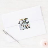 Sledding und graben heraus quadratischer aufkleber (Umschlag)