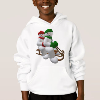 Sledding Vintage Snowmen Hoodie