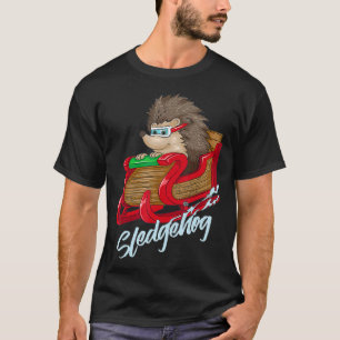 Sledgehog Funny Igel Sleigh Päck Weihnachtsfeier T-Shirt