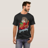 Sledgehog Funny Igel Sleigh Päck Weihnachtsfeier T-Shirt (Vorne ganz)