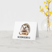 Sledgehog Funny Igel Weihnachten Sleigh Leber Gott Karte (Gelbe Blume)