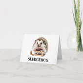 Sledgehog Funny Igel Weihnachten Sleigh Leber Gott Karte (Vorderseite)