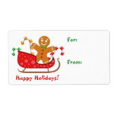 Sledgingerbread Mann Weihnachtsgeschenk Tag (Vorne)