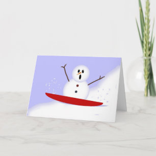 Slednet Snowman Weihnachtskarte Feiertagskarte