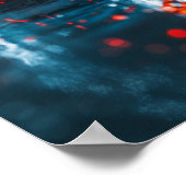 Sleek 2021 Porsche Taycan 4S in Light Blue Poster (Ecke)