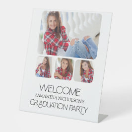 Sleek 4 Foto Graduation Party Willkommen Sockelschild