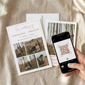 Sleek 5-Foto Special Momente QR Code Hochzeit Einladung
