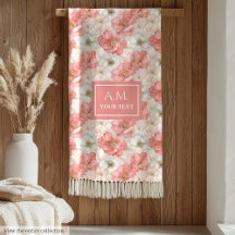 Sleek Alcohol Ink Blush and Gold Trendy Monogram