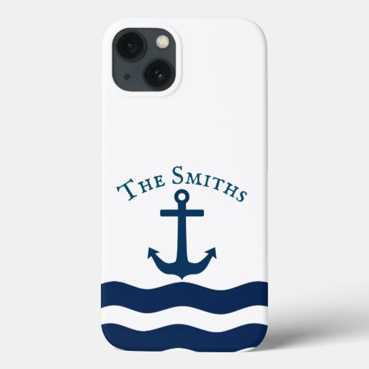 Sleek Anchor Nautical Custom Case-Mate iPhone Hülle (Rückseite)