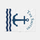 Sleek Anchor Nautical Custom Fleecedecke (Vorderseite (Horizontal))