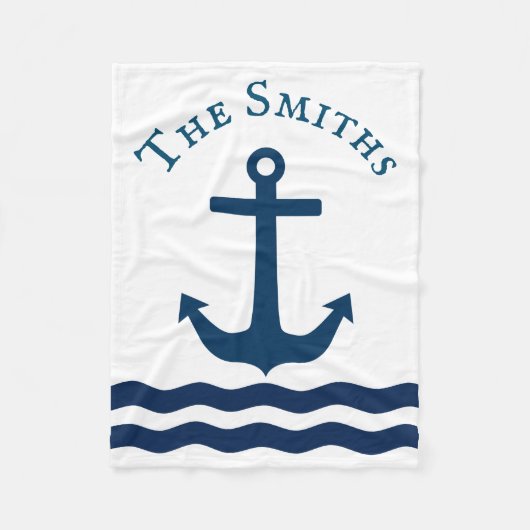 Sleek Anchor Nautical Custom Fleecedecke (Vorderseite)