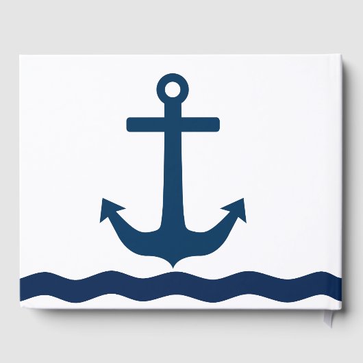 Sleek Anchor Nautical Custom Gästebuch (Rückseite)