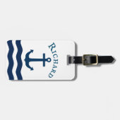 Sleek Anchor Nautical Custom Gepäckanhänger (Vorderseite horizontal)