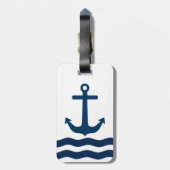 Sleek Anchor Nautical Custom Gepäckanhänger (Rückseite vertikal)