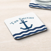 Sleek Anchor Nautical Custom Getränkeuntersetzer (Linke Seite)
