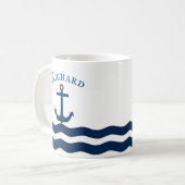Sleek Anchor Nautical Custom Kaffeetasse (Vorderseite Links)