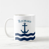 Sleek Anchor Nautical Custom Kaffeetasse (Links)