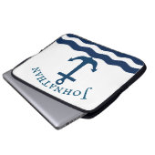 Sleek Anchor Nautical Custom Laptopschutzhülle (Vorne Knopf)